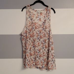 Lace Detail Floral Tank